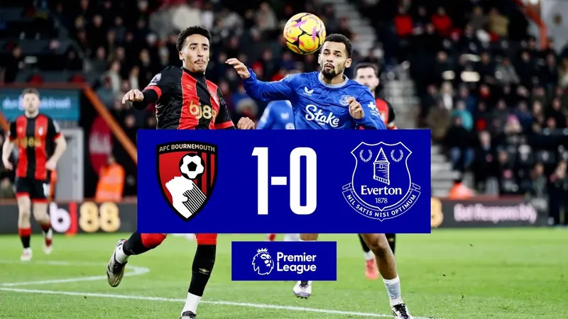 Cầu thủ Everton ghi bàn thắng quyết định trước Bournemouth